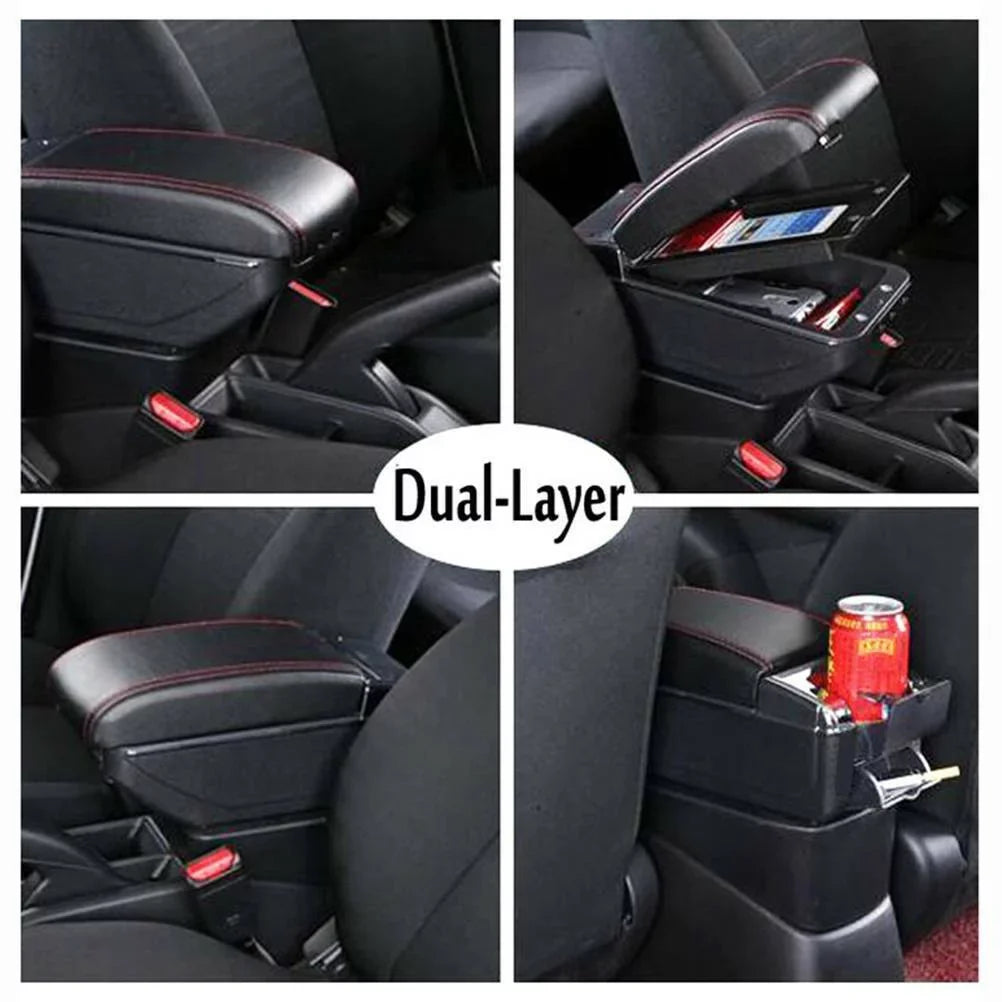 XUKEY Jazz Honda Compartment Duel For Fit Storage Console 2002-2008 Central / Armrest