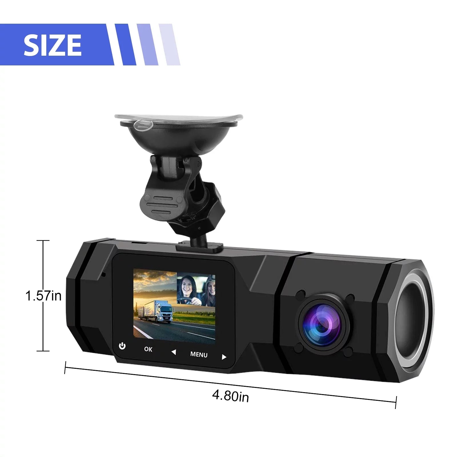 Taxi G-Sensor, Parking FHD Cam, Night Camera Interior Dual for Dash 1080P Front IR Recording, Recorder Car, Vision Driving with Dual Dash TSV Dashcam, Mode Loop