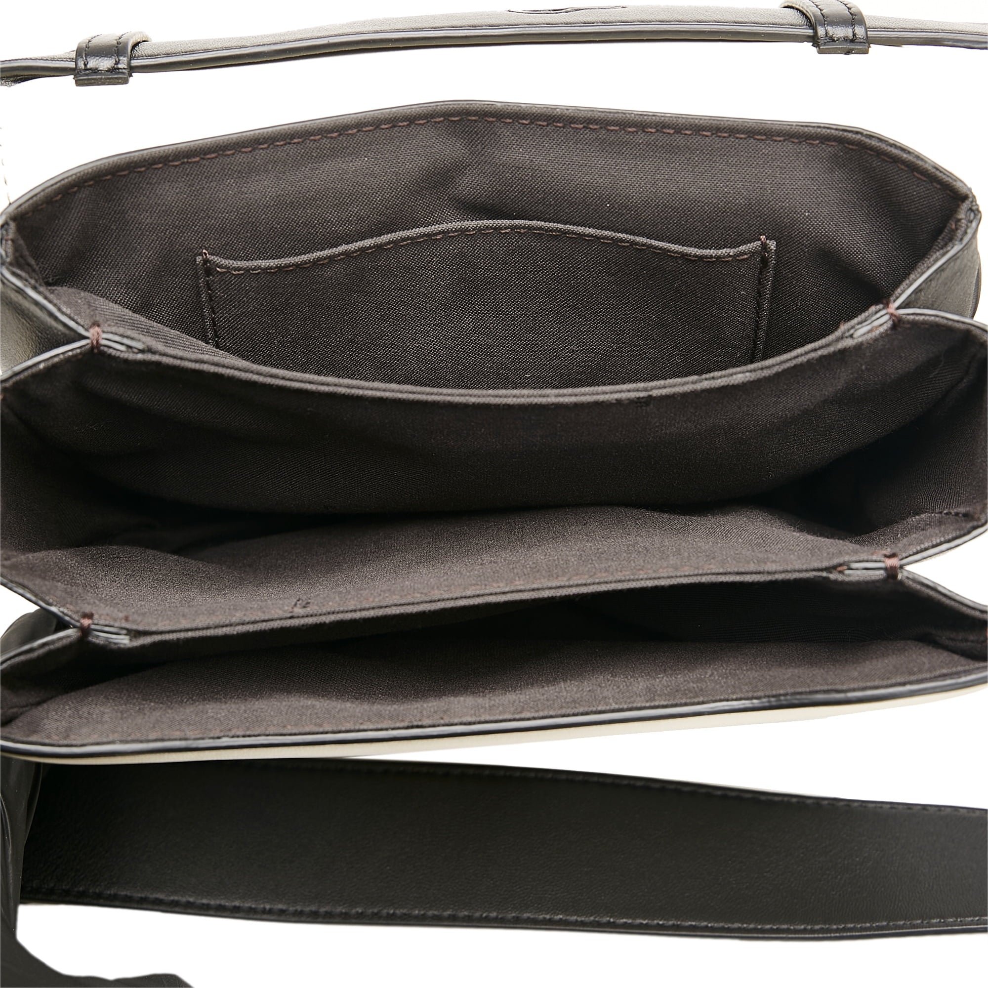 Leather ID Authenticated Pre-Owned Calf Crossbody Bag Unisex Black (Good) Small Fendi