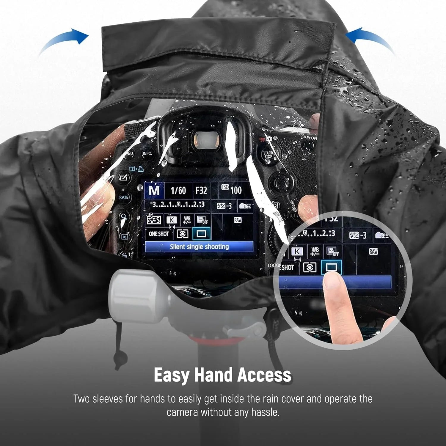 Camera NEEWER DSLR Durable Cover, Camera Vlog with Mini Compatible Rain Size Sony Canon Nylon Mirrorless Nikon Raincoat