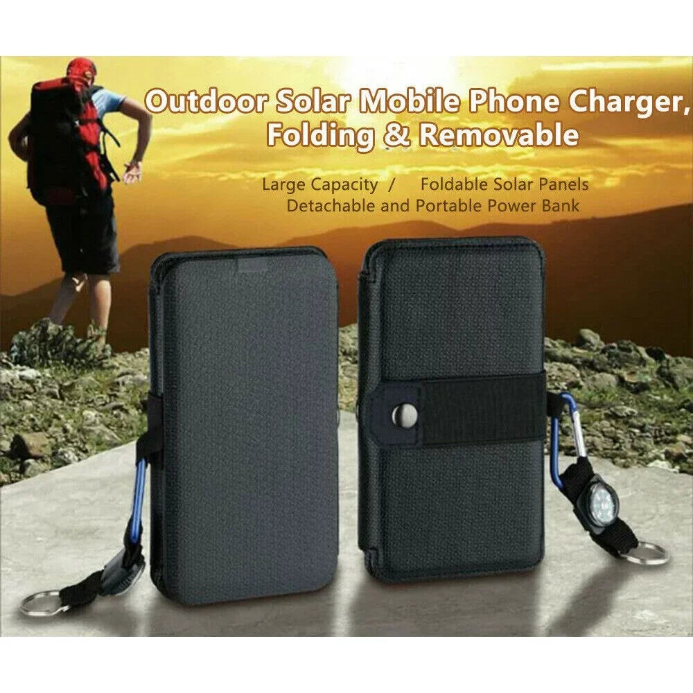 Bank Portable Outdoor Phone Waterproof Mobile Charger JLLOM Solar Panel Camping Power