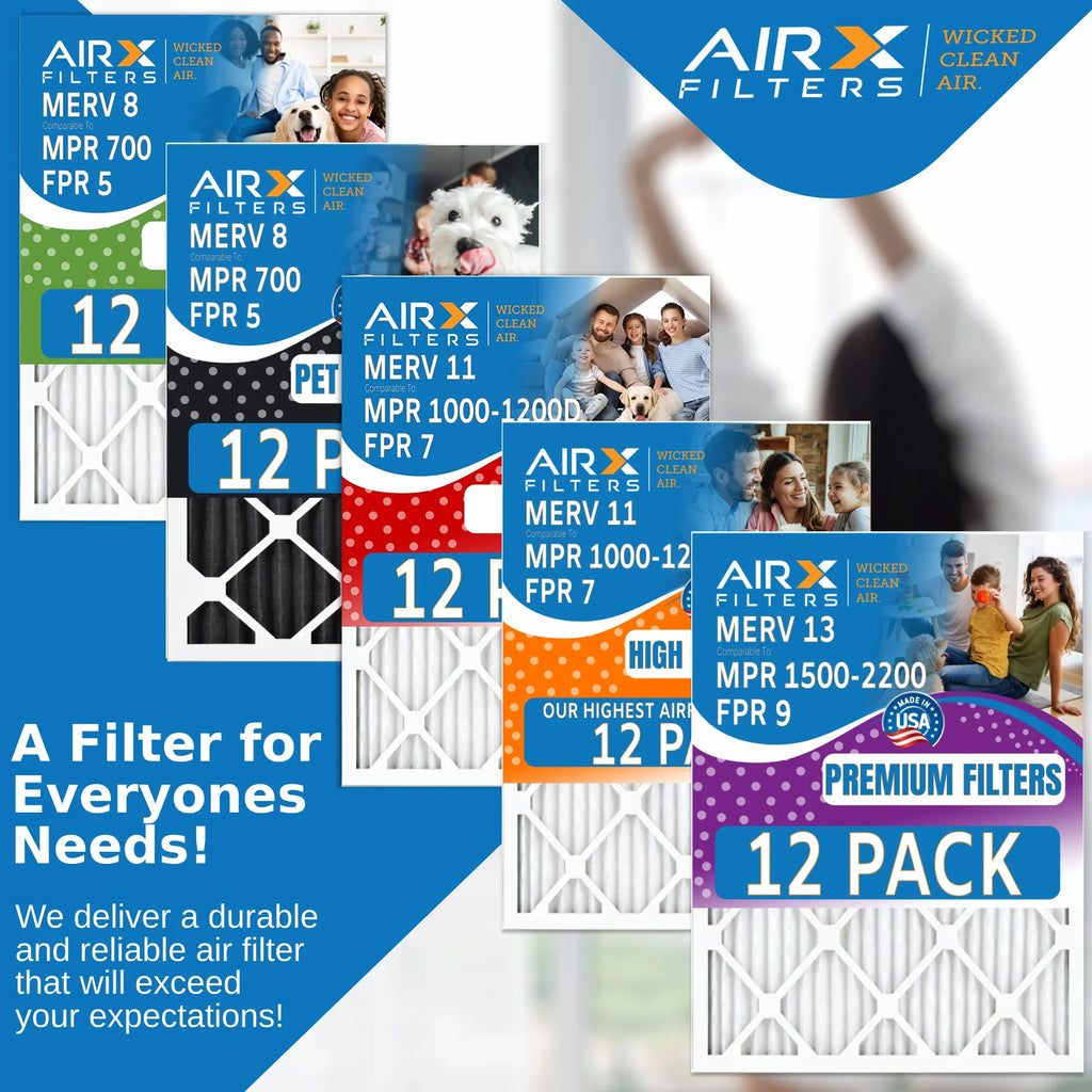FILTERS Filter AIRX of 5 - Furnace AIR. to & 700 8 MERV Pack MPR WICKED Comparable in CLEAN Air Rating, by Made Filters 12 FPR USA 12x12x1