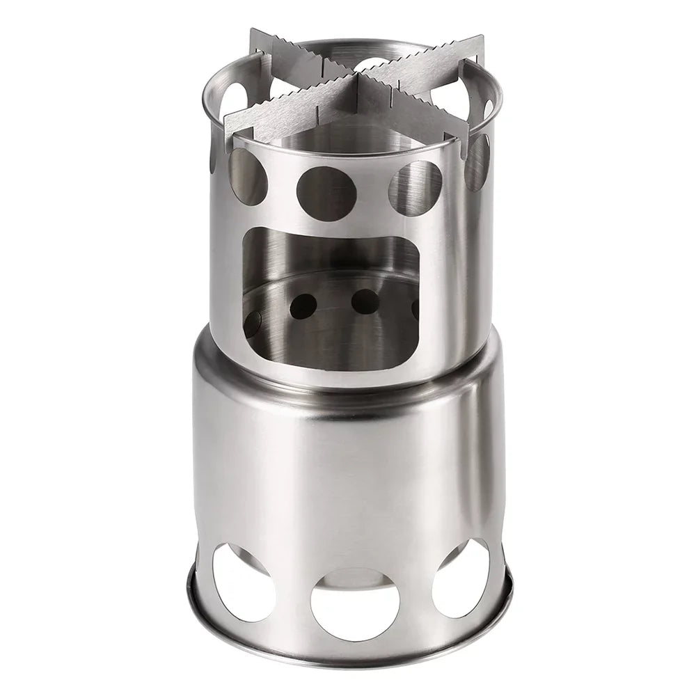 Burning Cooking and Set Fishing Portable Combo Pot Hiking Stove Arealer for Camping Stove Backpacking Wood