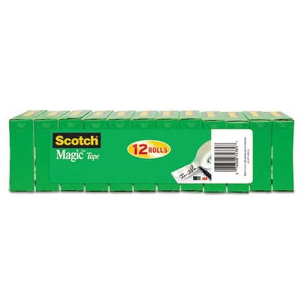 Magic Roll, x Refills, 3/4" Tape Office 1000" 12/Pack Scotch Clear,