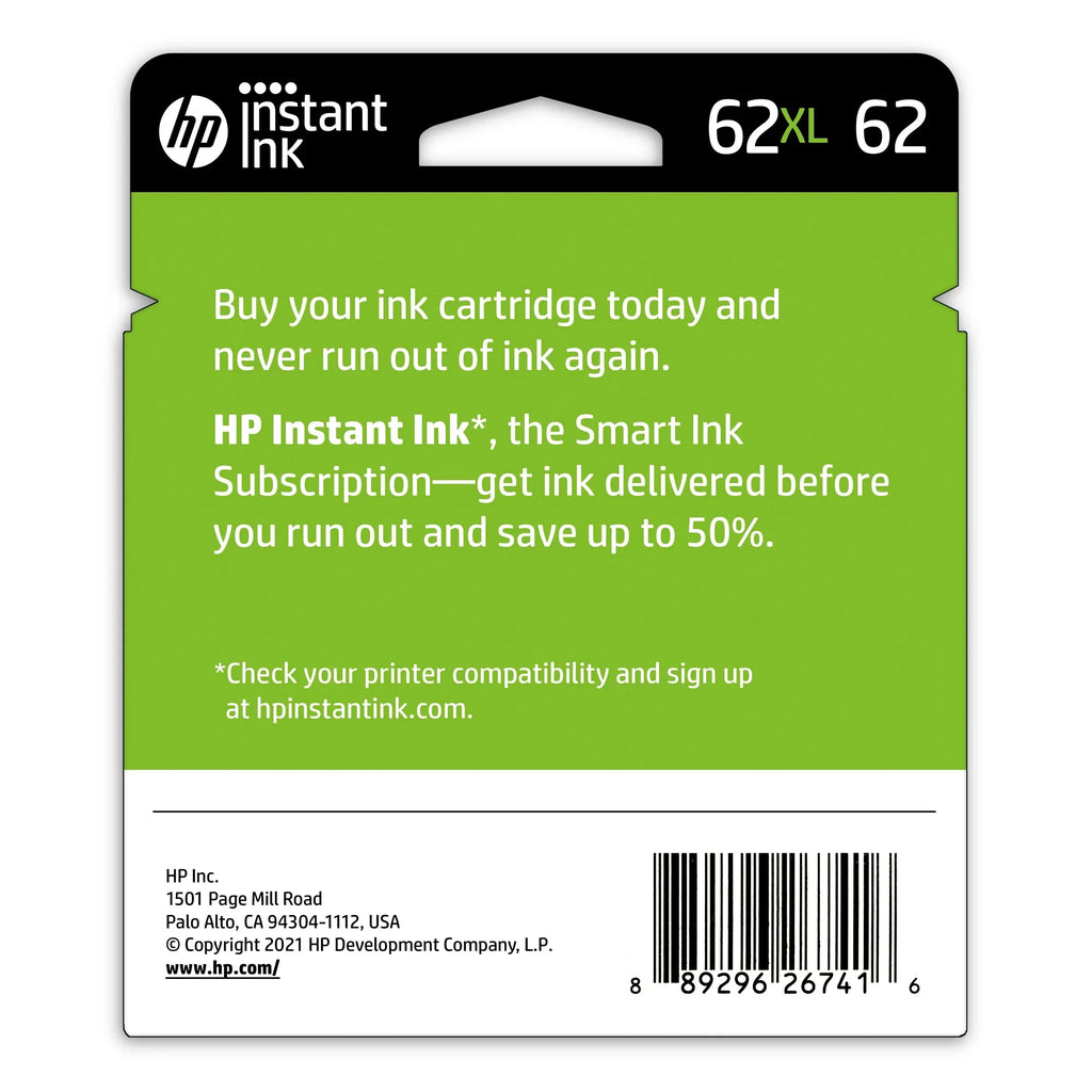 Black/62 Ink Cartridges, Tri-Color N9H67FN, 62XL HP 2/Pack