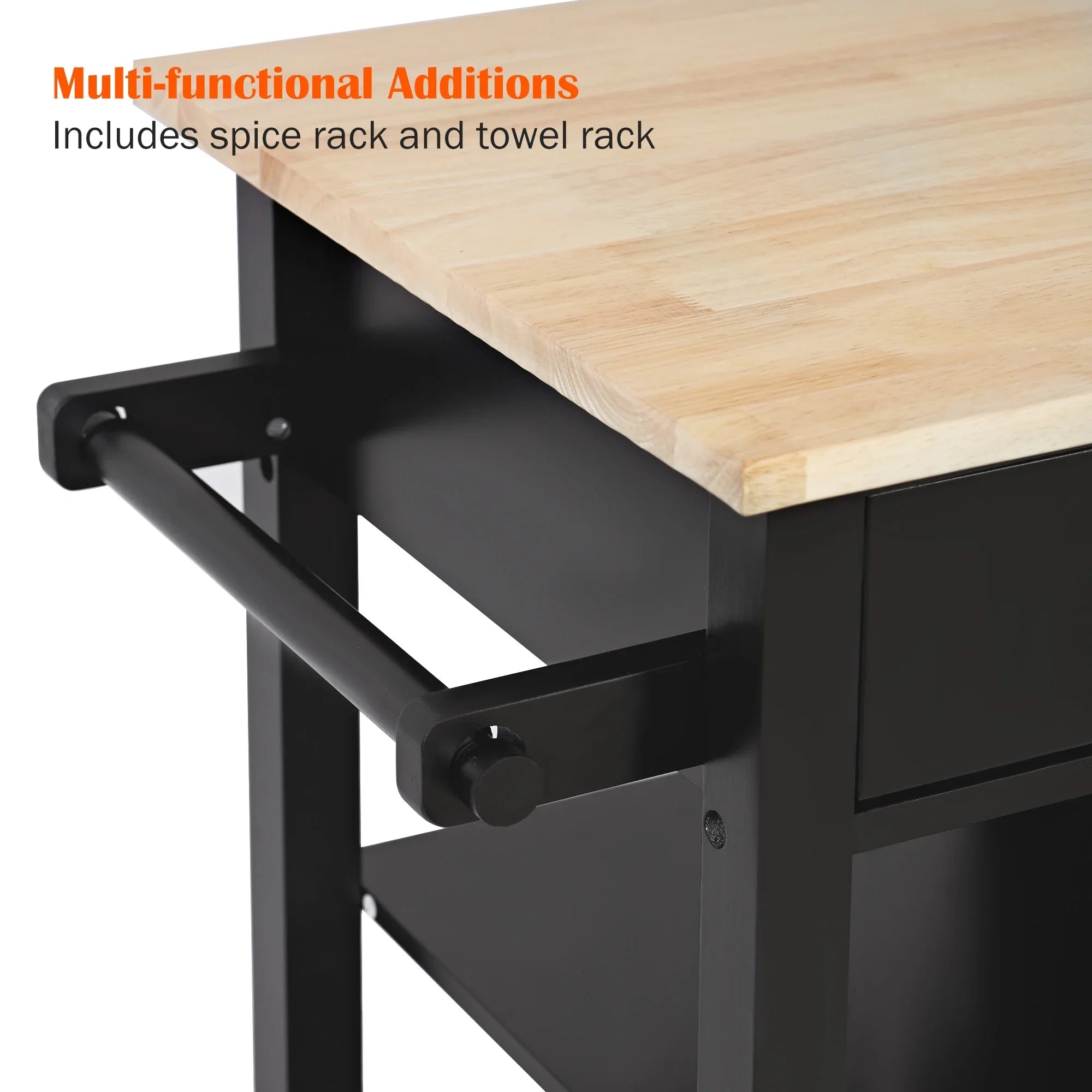 Kitchen SogesPower Hidden Island 36"Height with Cabinet- Multi-Purpose Black