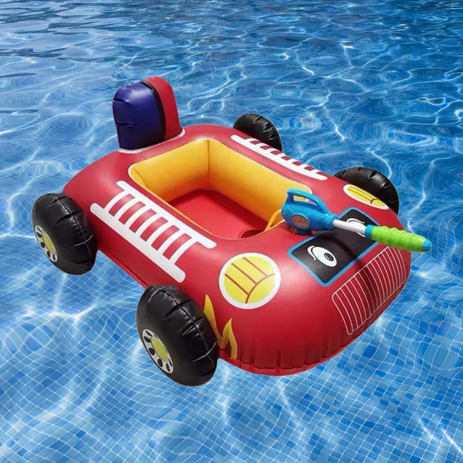 Kids Cartoon Beach with Water Pool for Floats Car Red Squirt Floats Pool Raft Design