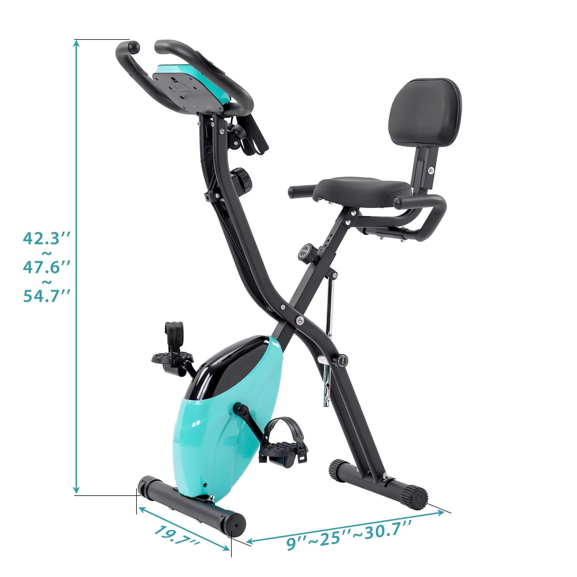 Recumbent Exercise Arm Resistance, Bands Folding Bike, Fitness Adjustable and and with Backrest Upright X-Bike 10-Level