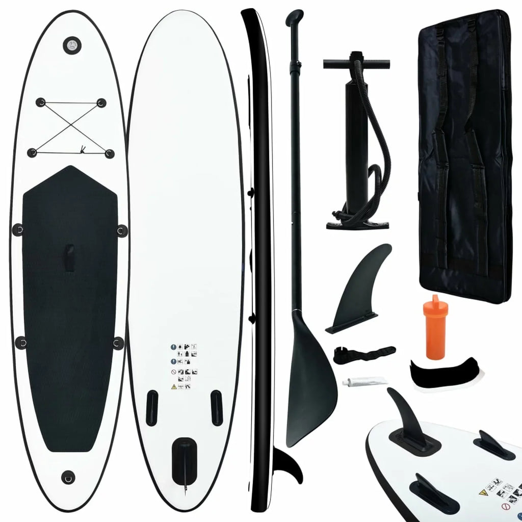 Inflatable and Black Set Andoer White Paddleboard