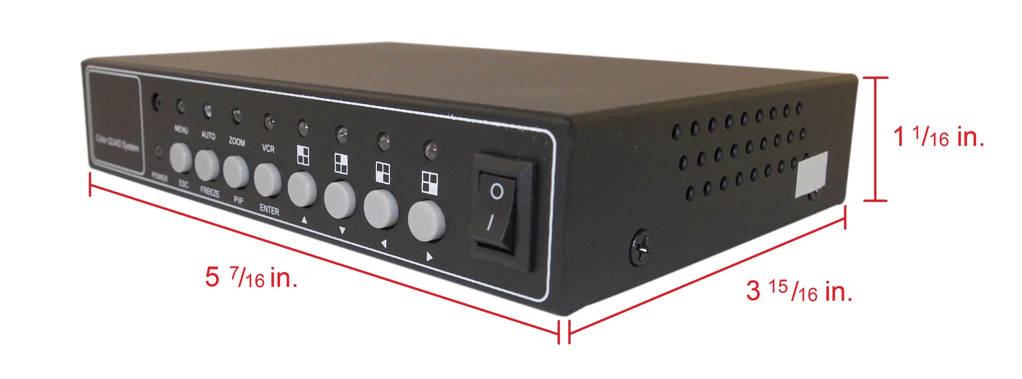 Splitter (4 and CCTV Time Security 4 Processor Remote Analog / Camera) Port Quad Color Control 2000mA adapter Evertech Camera Channel with Real