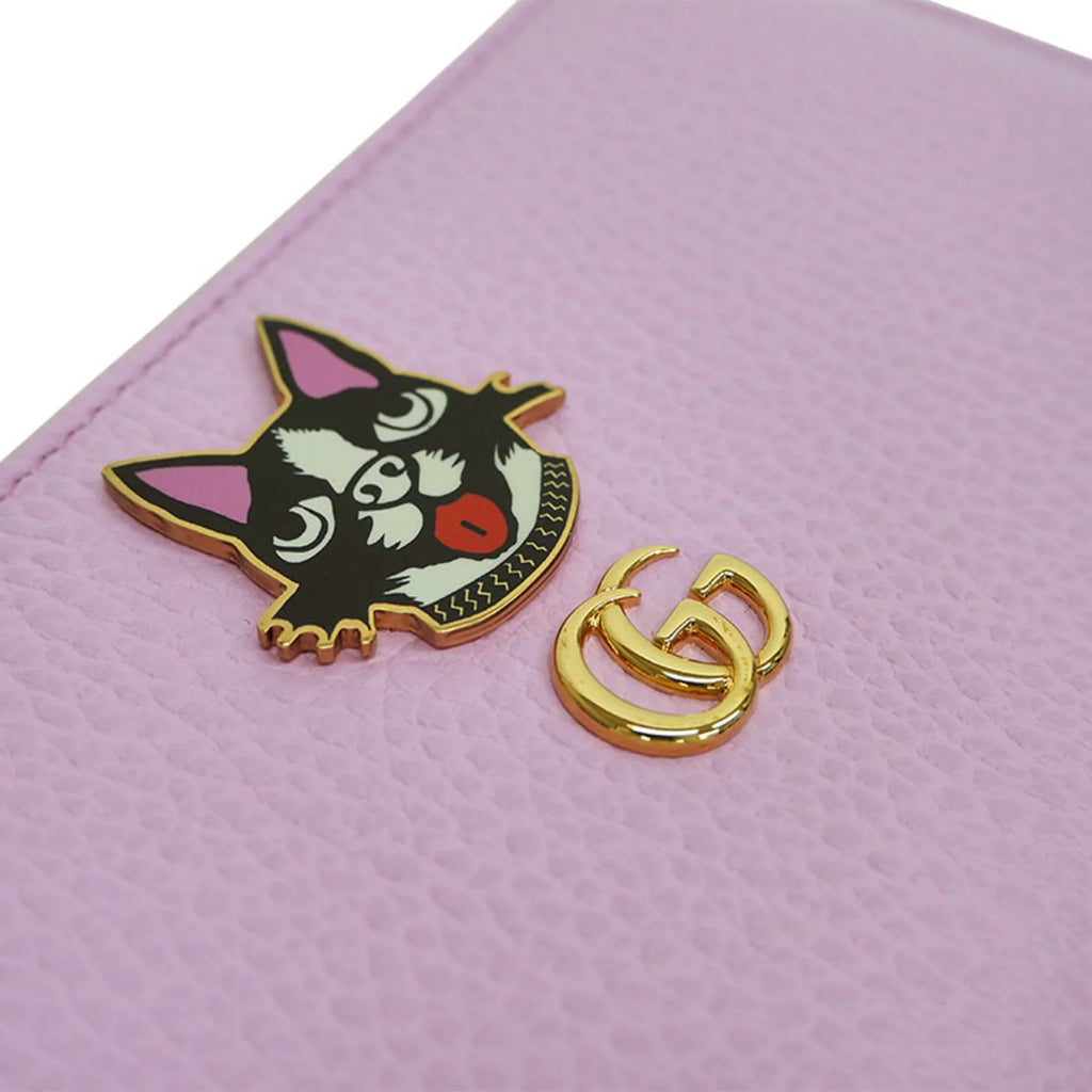 Round Light Marmont Pink GUCCI Boston GG Dog (Like Wallet Bosco Gucci New) Purse Pre-Owned Around 499337 Terrier Zip