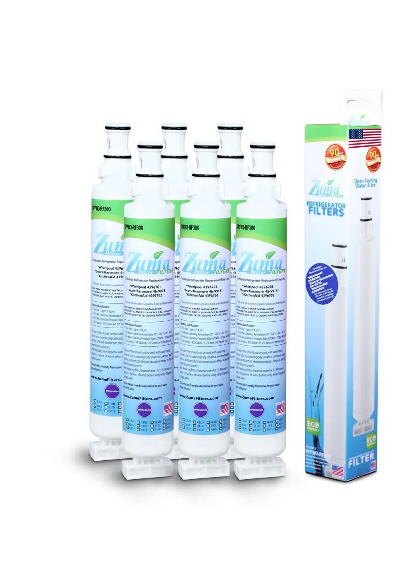 Filter # Brand OPFW3-RF300 - Compatible and Made Whirlpool® Pack Water Ice ZUMA , with 6 , in RWF1021 - , Model U.S.A.