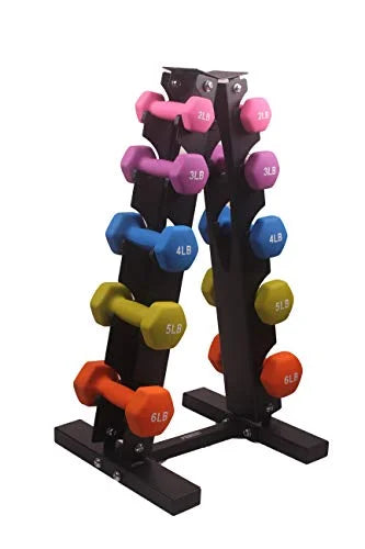 Colorful POWERT Hand Weights in Neoprene Pair HEX Dumbbell |Coated