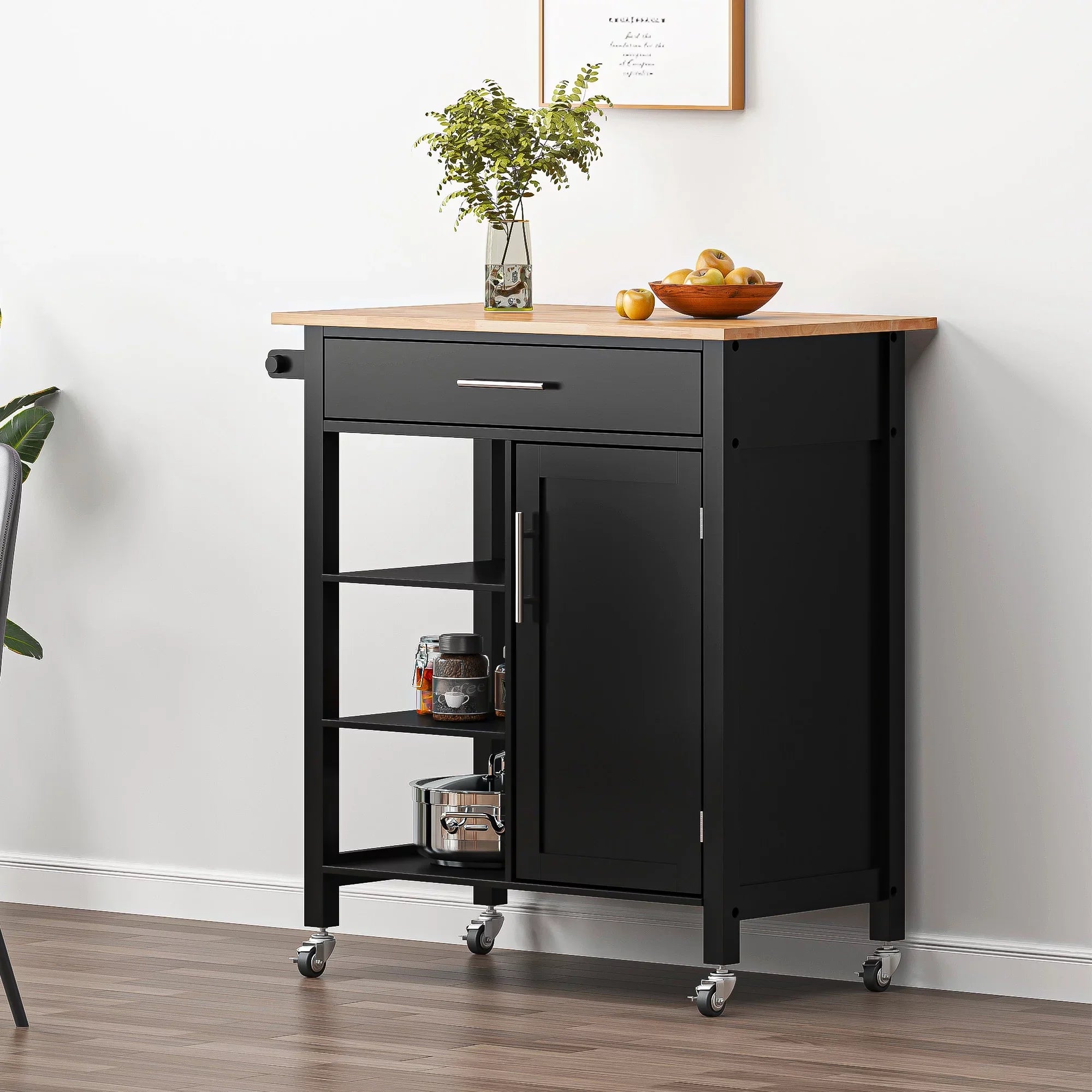 Kitchen SogesPower Hidden Island 36"Height with Cabinet- Multi-Purpose Black