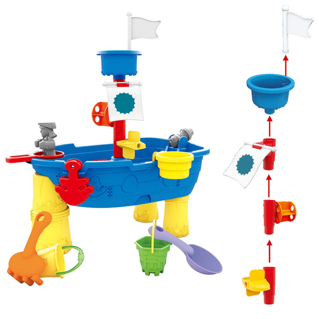 Girls Table Boys Pcs 21 Toddlers 3 Sand Sandboxes + Toys Y Beach Ship Water Mundo Toy for Pirate