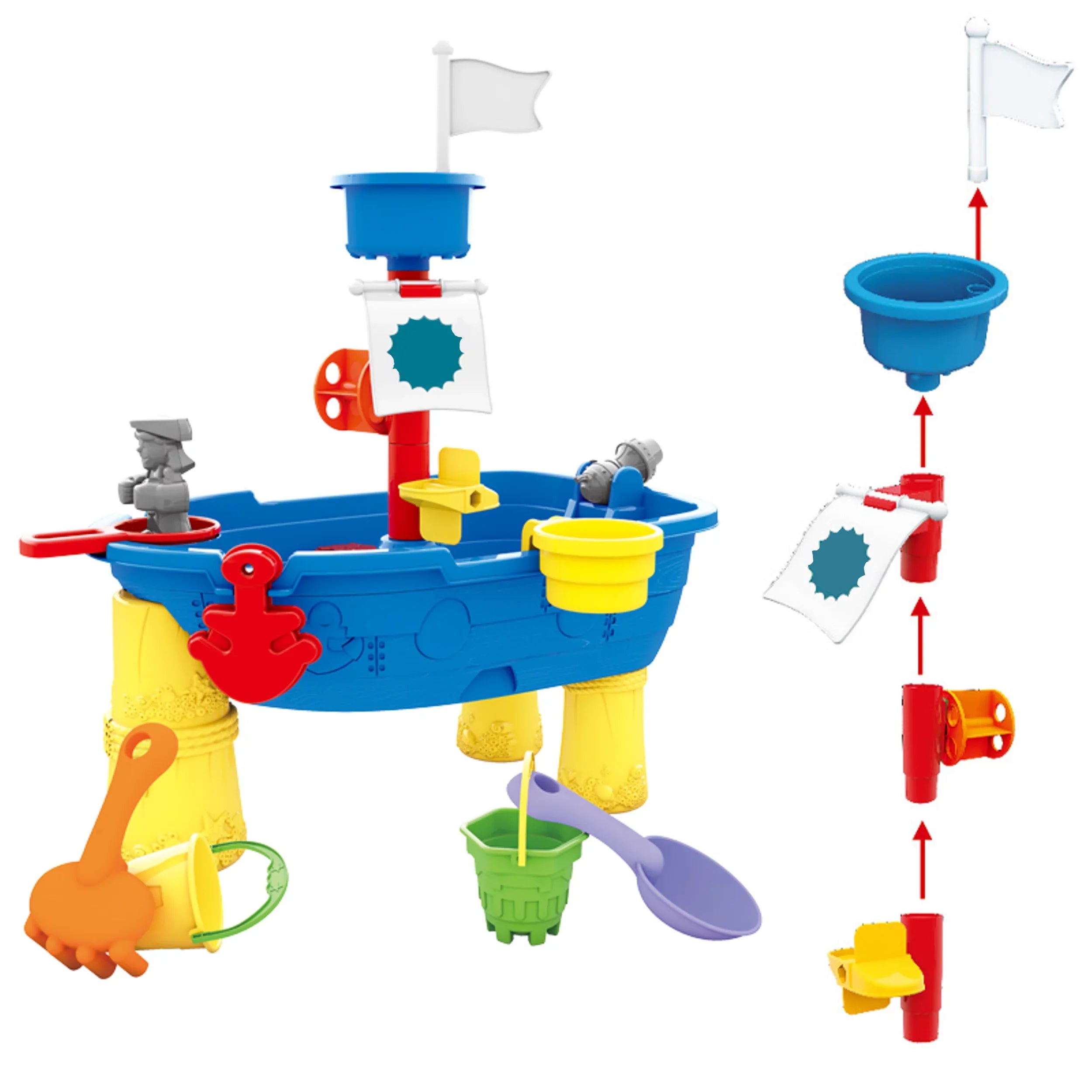 Girls Table Boys Pcs 21 Toddlers 3 Sand Sandboxes + Toys Y Beach Ship Water Mundo Toy for Pirate