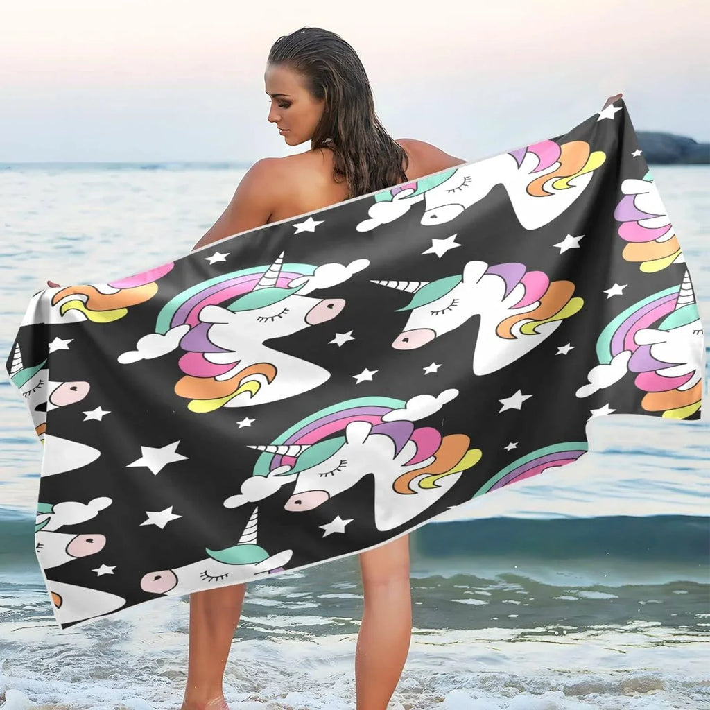 Lightweight Towel Swimming Towels Compact Super Beach Dry Print Bestwell Absorbent Holiday（248） for - Towel Camping Travel Quick Oversized Unicorn -