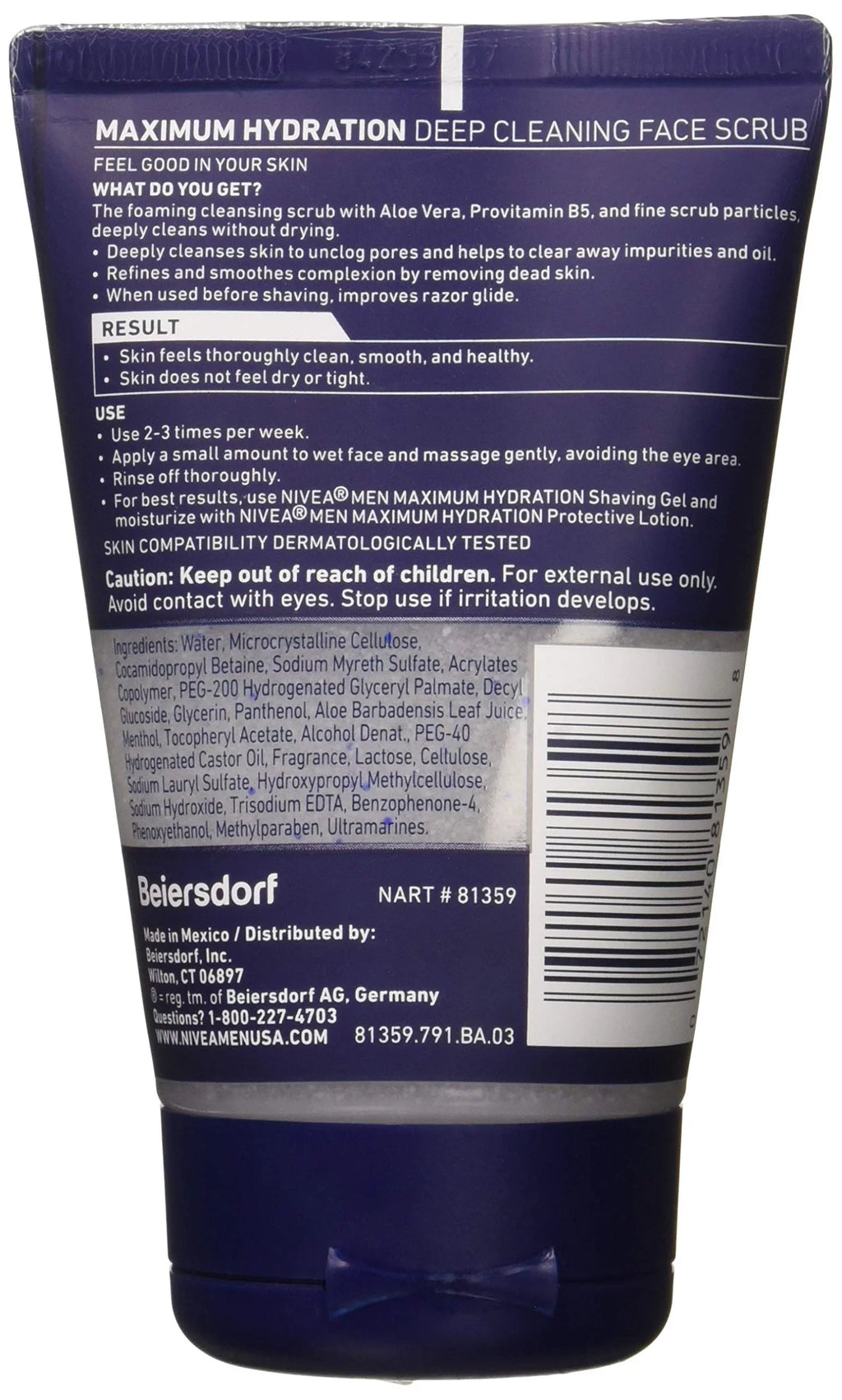 Of 2) 4.4 (Pack Face Original, Oz Men Cleaning For Deep Nivea Scrub