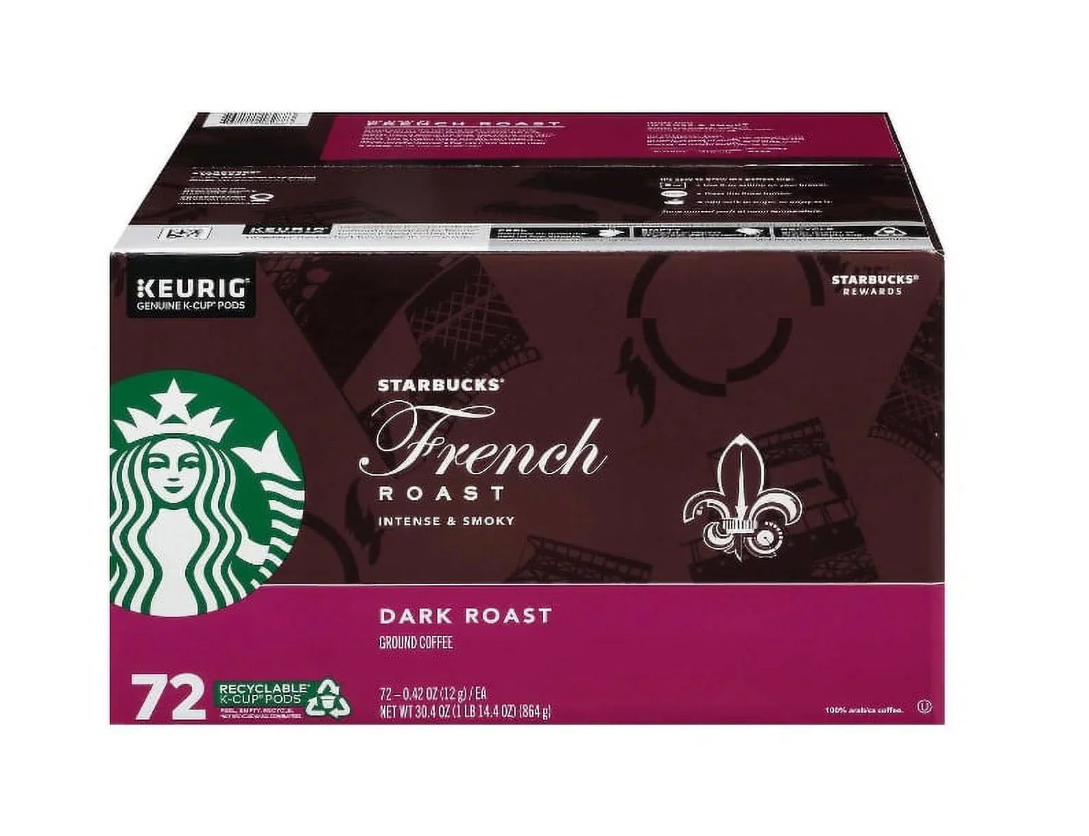 Roast Starbucks Count Coffee K-Cup Pods, 72 French