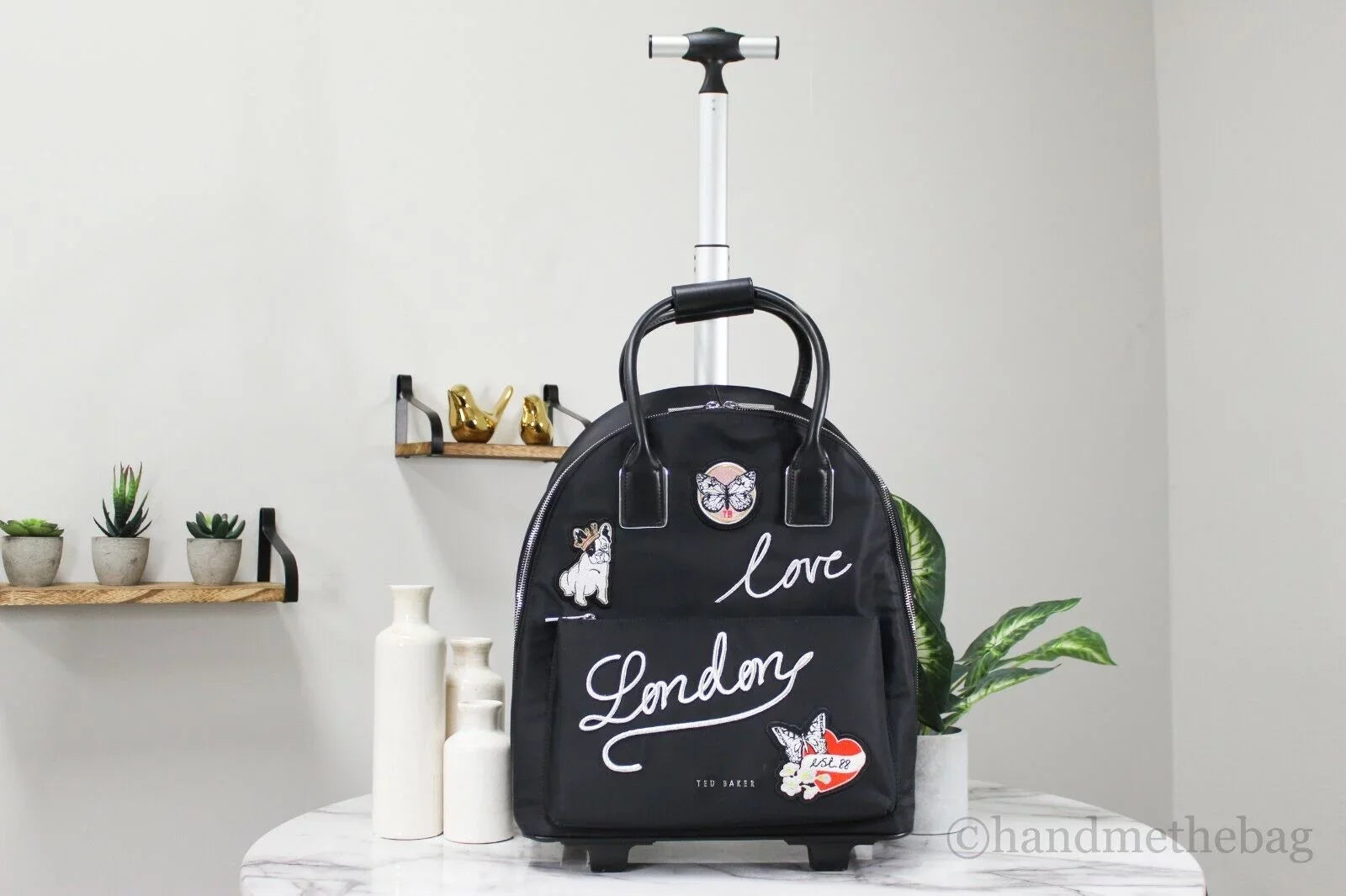 Baker Sheeaa Carry Ted London Black with Love Travel Bag On Patches Detail