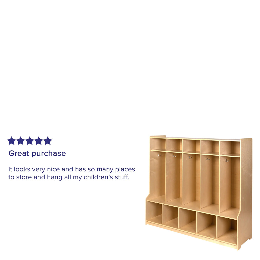 Bench, 5 Wood Oliver School Storage + Cubbies Hook and Coat Section Emma Locker with Organizer