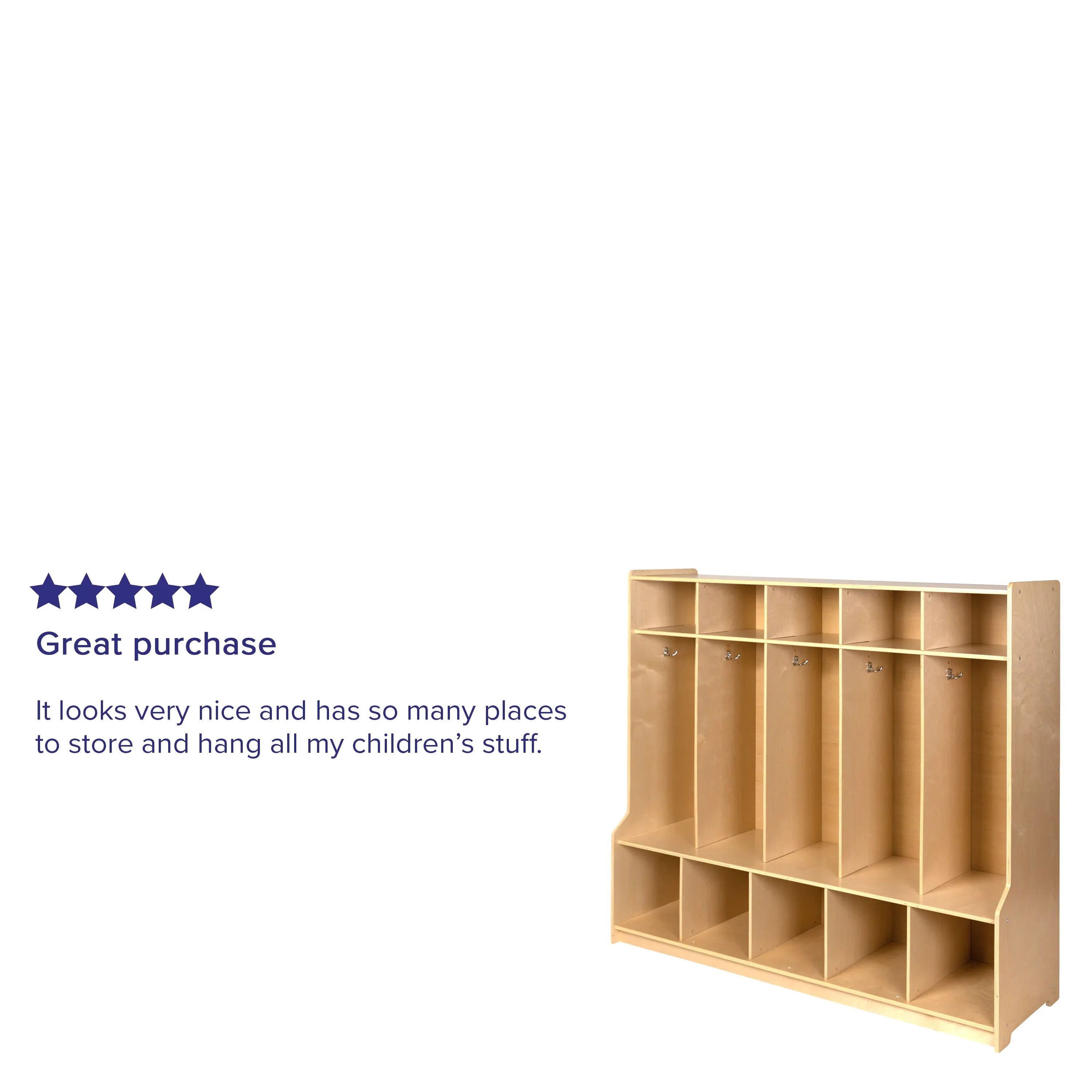 Bench, 5 Wood Oliver School Storage + Cubbies Hook and Coat Section Emma Locker with Organizer