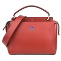 FENDI red handbag dot shoulder (Good) ladies com e55932a Pre-Owned Fendi leather bag silver