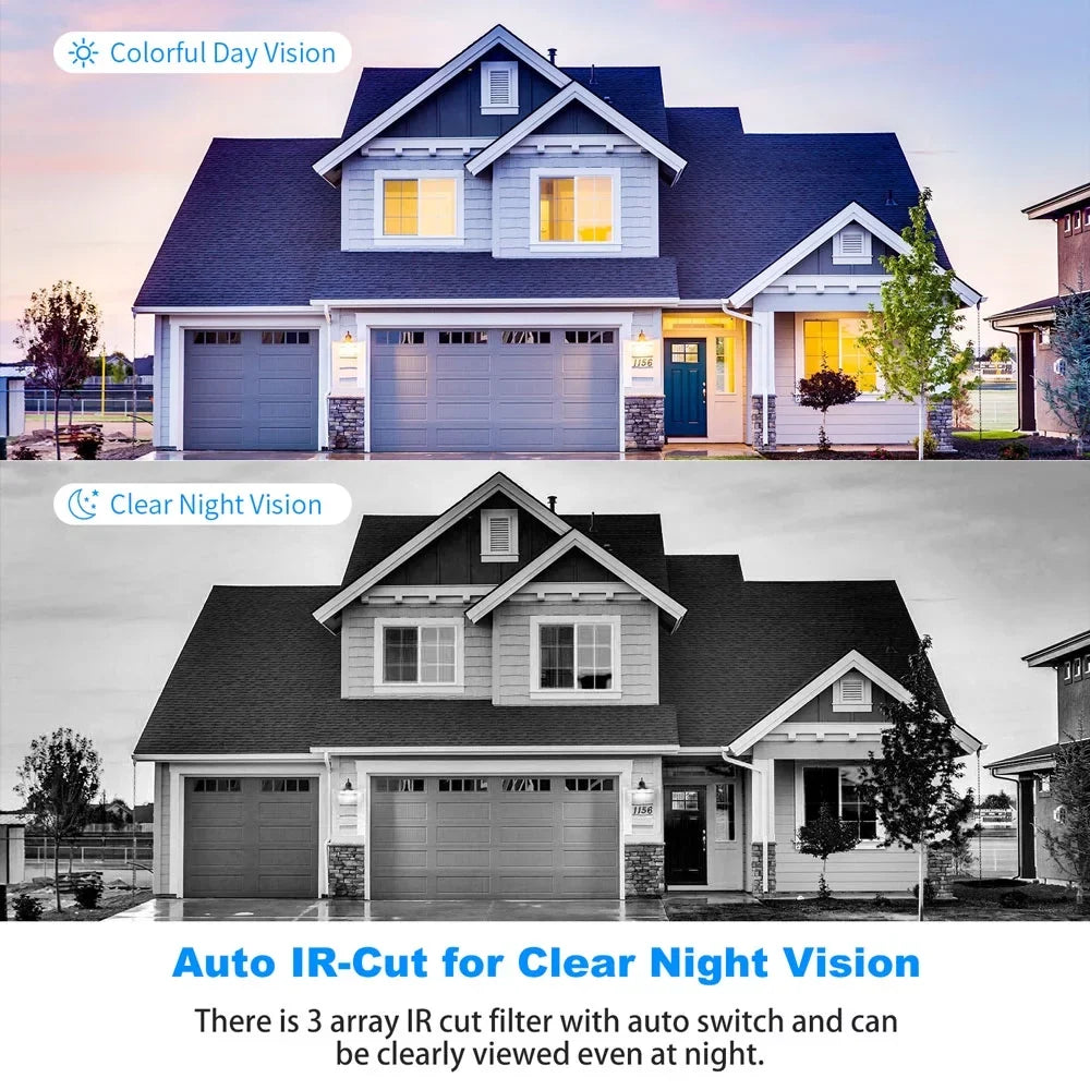 Camera 4Pcs Security Audio (Supports Vision, Home Night NVR, 2.4Ghz Wireless Channel Waterproof, with 1TB Drive, with Security Camera 10.1'' System Only Hard 10 Hiseeu Wi-Fi Recording, Monitor, WiFi)