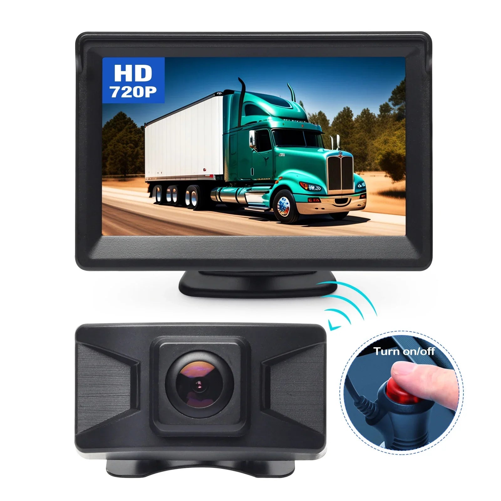 Inch Backup Camper Trailer Camera Recorder Kit Truck 720P Video View Camera with Monitor Menu HD Rear 5 for Van Wireless OSD LCD DVR Reverse Camera Car
