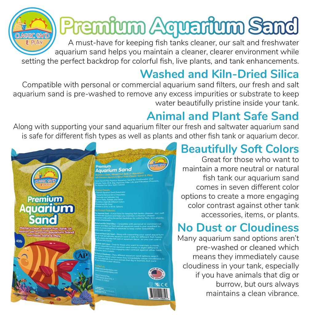 lb. & Sand 40 Freshwater Saltwater Tanks, for CLASSIC and Yellow SAND Natural Aquarium PLAY
