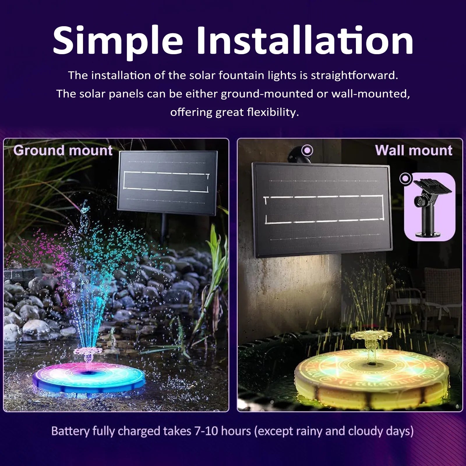 with moobody Solar Decor for LED Fountain Powered Remote Control Light Pond