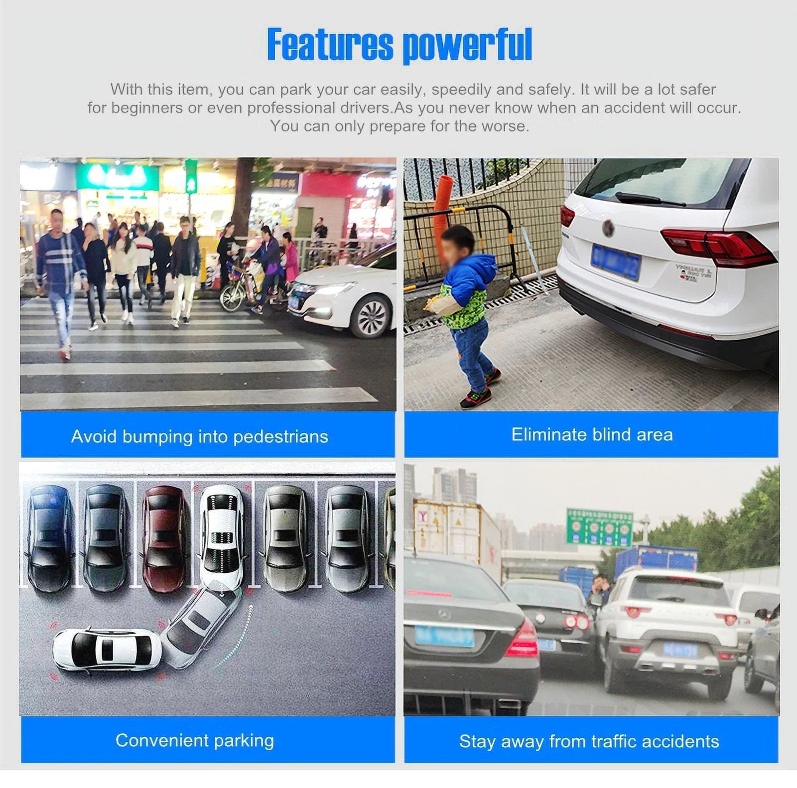 Parking Monitor HD License 4.3in View Rear Backup Camera Car Plate System Reverse
