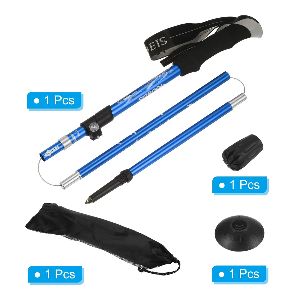 Aluminum Blue Dark Hiking Pole Alloy, Uxcell Inch Trekking Collapsible Poles, 51