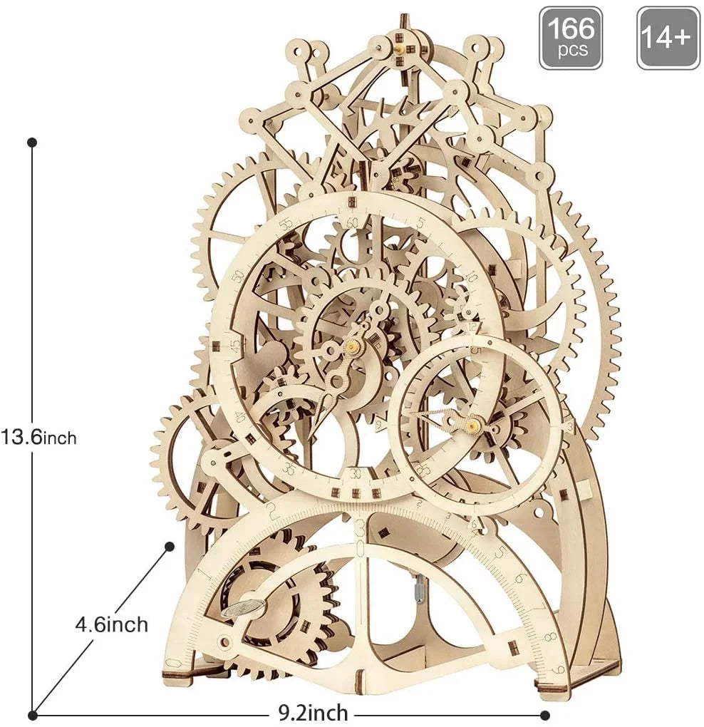 Clock Pendulum to Toy Build Gears Adults Puzzle,Mechanical Robotime for Gifts 3D Wooden Mechanical Building Set Birthday Kids