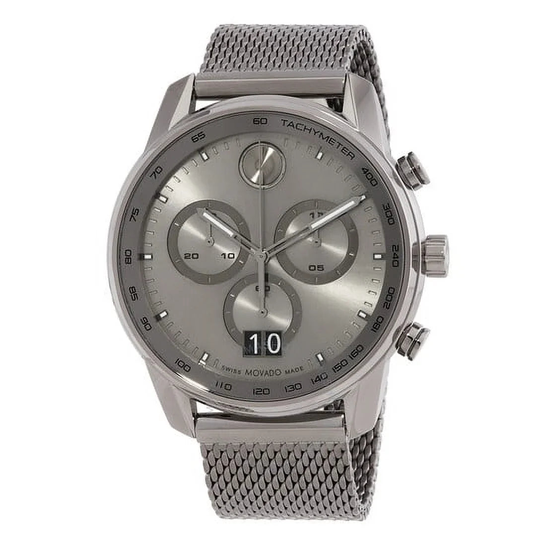 MENS CHRONOGRAPH BAND GREY BOLD VERSO 3600910 MESH WATCH DIAL MOVADO GREY