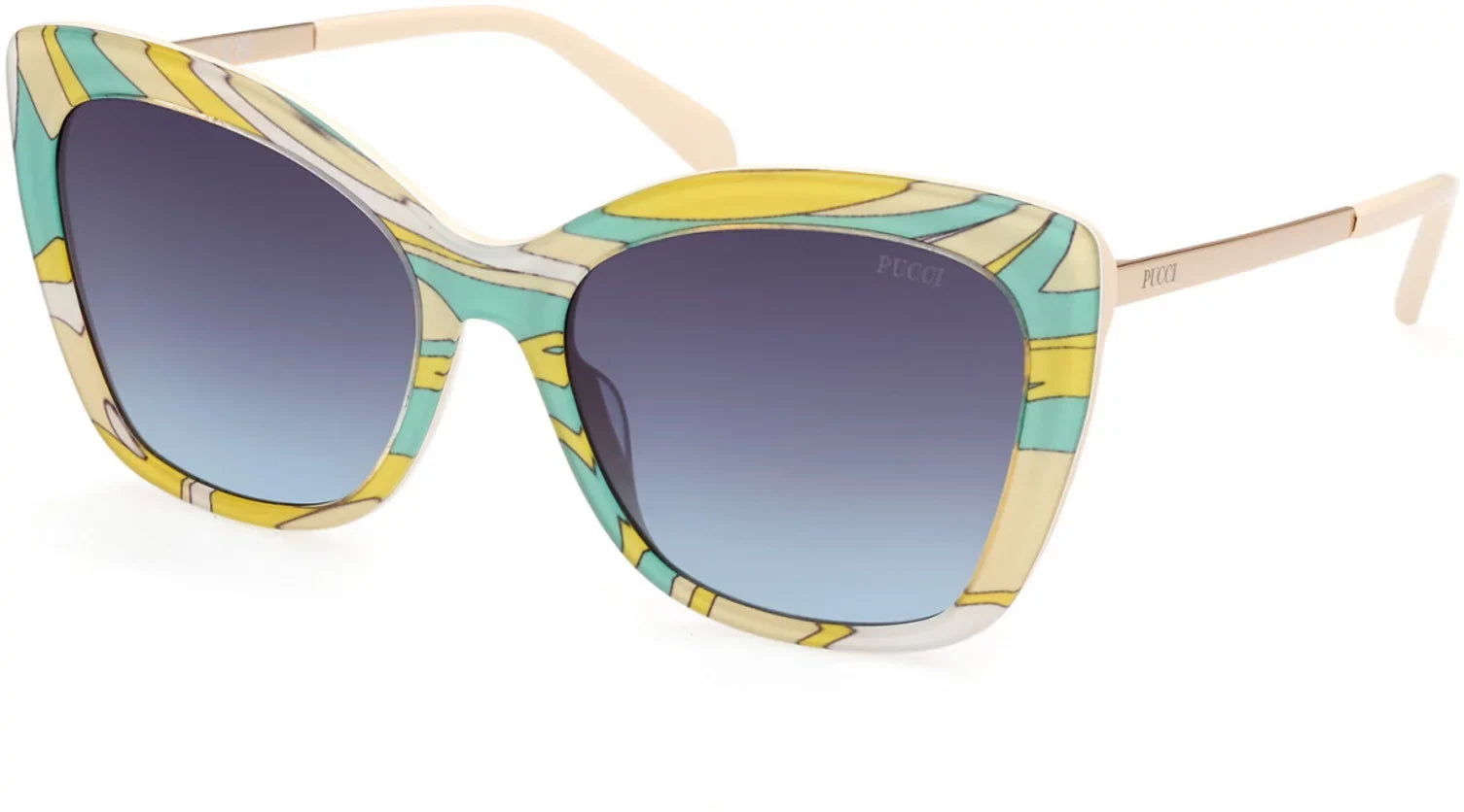 Rose / 0190 Coloured Emilio Pucci Havana Shiny EP Sunglasses Gold 95B