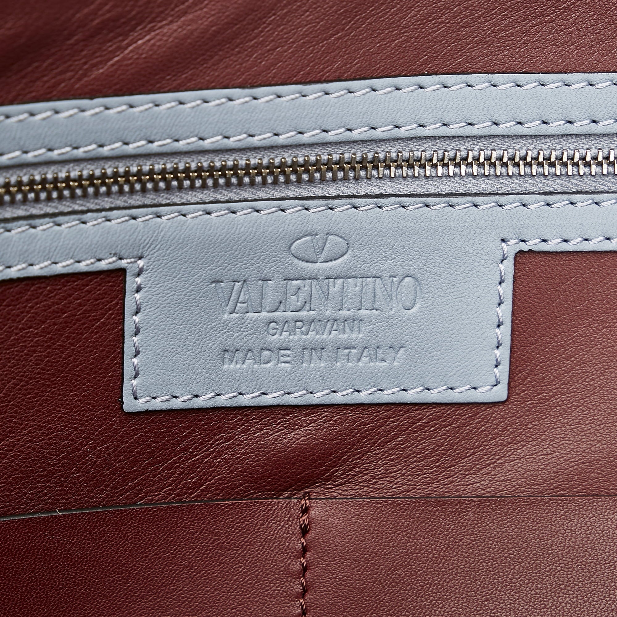 Bag Green Pre-Owned Canvas Leather (Good) Authenticated Valentino Camouflage Unisex Clutch WristletBag Fabric and
