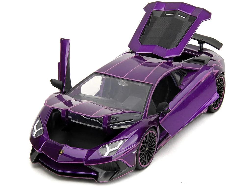 Series Aventador Car Diecast SV Pink by Lamborghini Jada Slips" Model with Purple "Pink 1/24 Graphics Candy