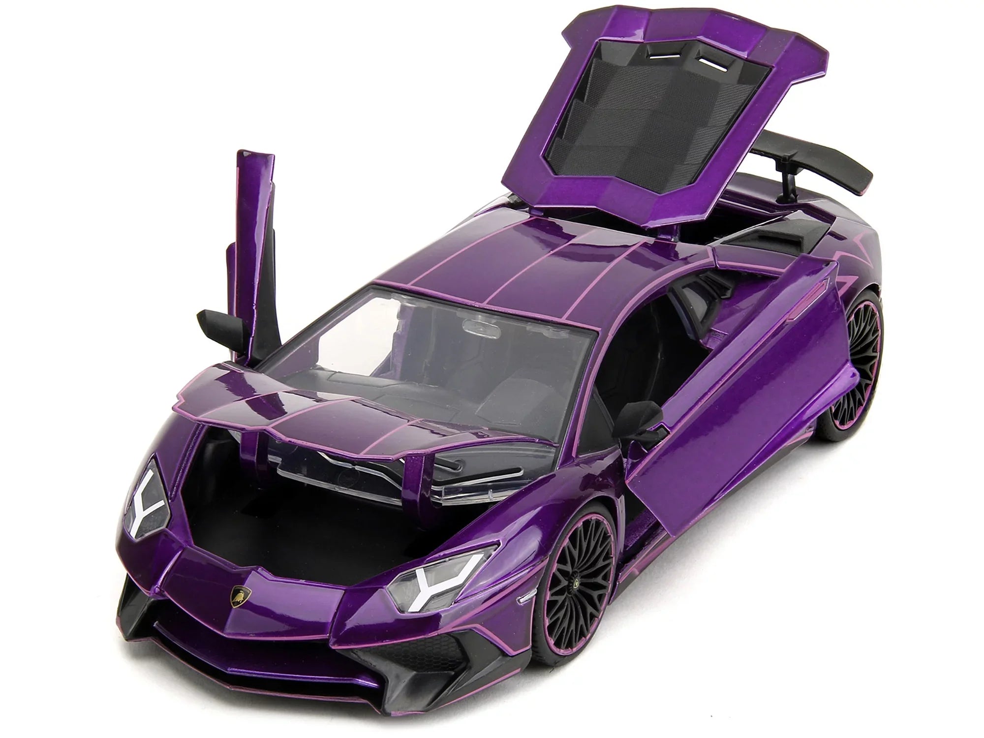 Series Aventador Car Diecast SV Pink by Lamborghini Jada Slips" Model with Purple "Pink 1/24 Graphics Candy