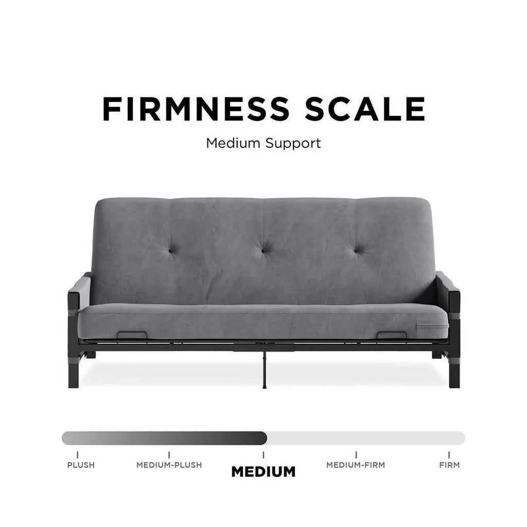 Futon Gray DHP Melbourne with Futon Storage Thermobonded in Mattress 6"