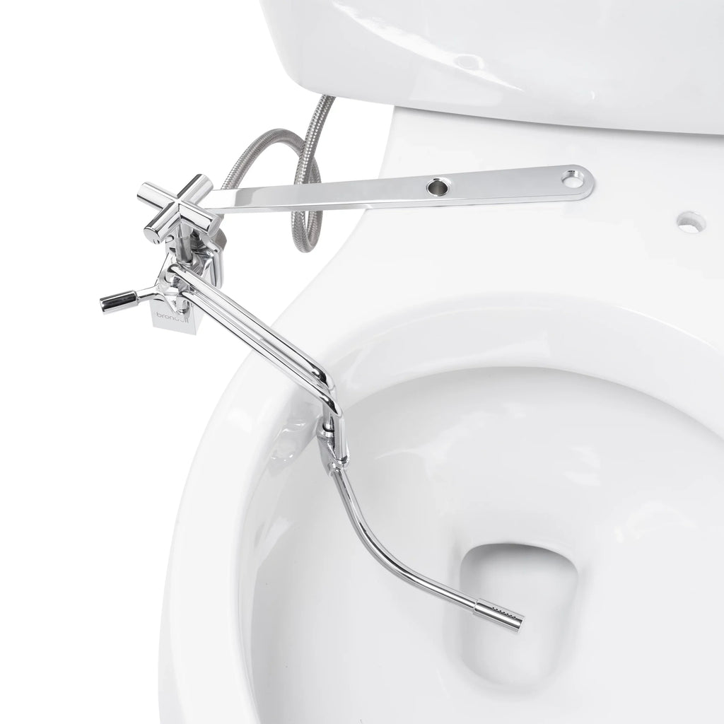Silver Side-Mounted Temperature Wand, in Bidet Metal Spray All Brondell Attachable Ambient with Adjustable