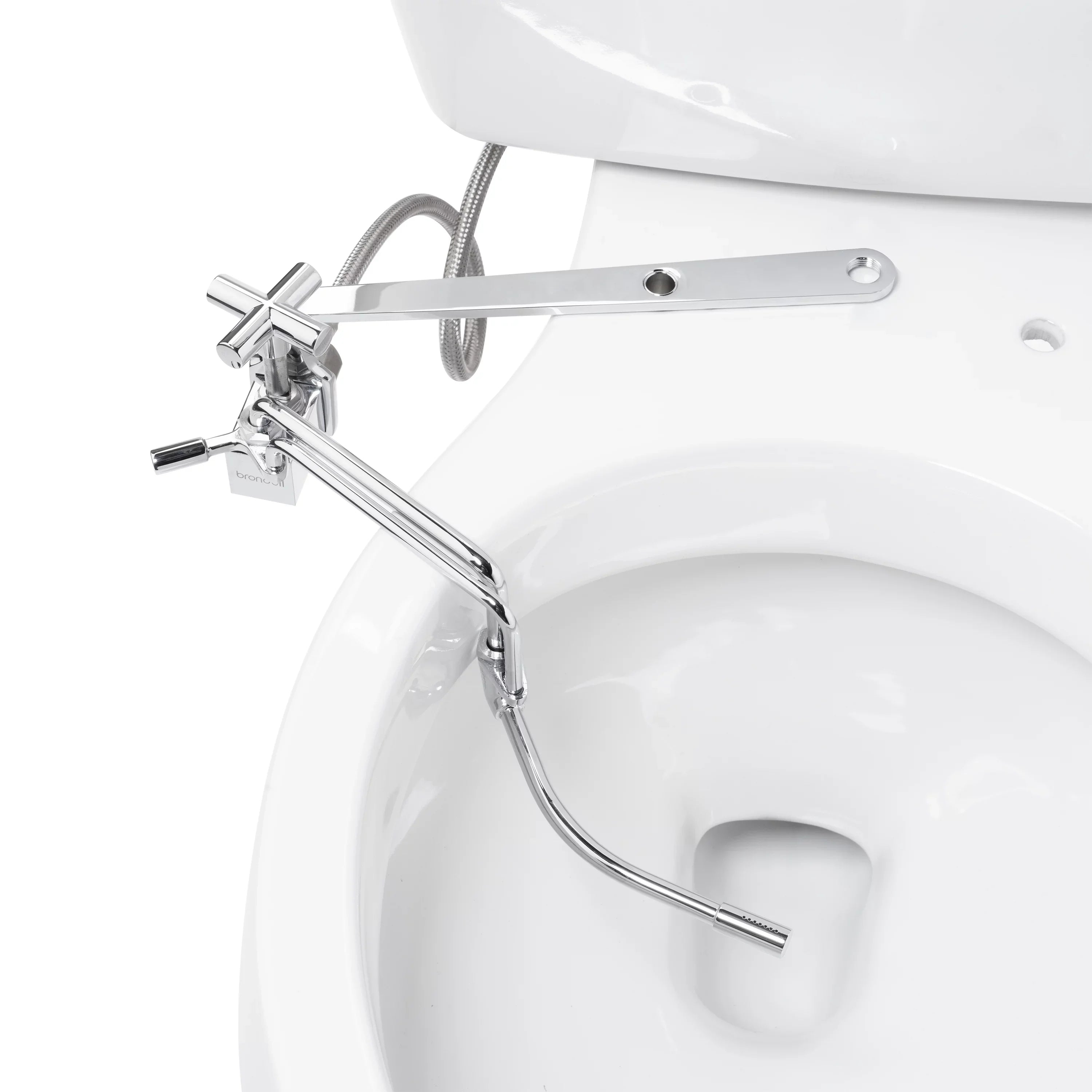 Silver Side-Mounted Temperature Wand, in Bidet Metal Spray All Brondell Attachable Ambient with Adjustable