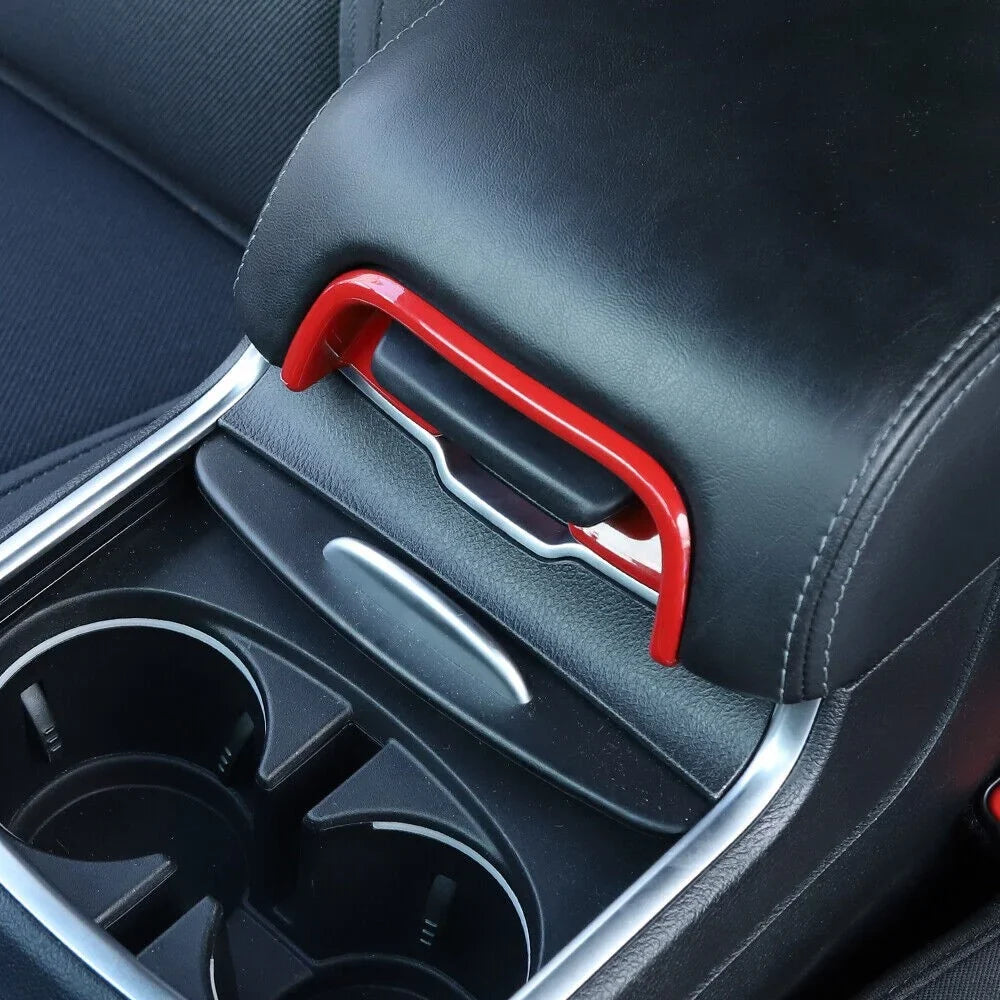 Red m 2pcs Center Button Trim Armrest ABS Teledu , Console