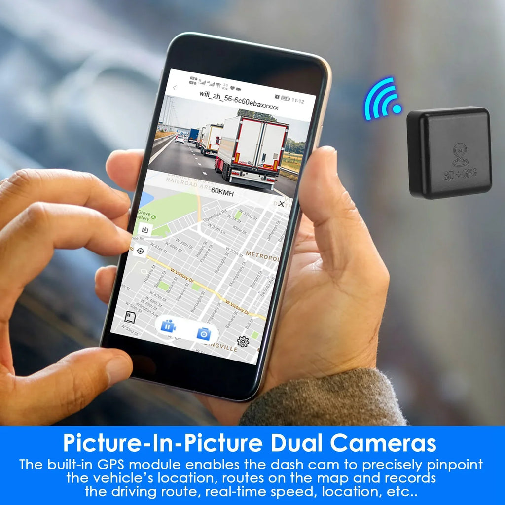 Driving Lens Cam, Parking 1080P DVR Vehicle Car iMounTEK Universal WiFi Recorder, Dual Dash Night GPS with G-Sensor Control APP Vision Monitor Motion Detection