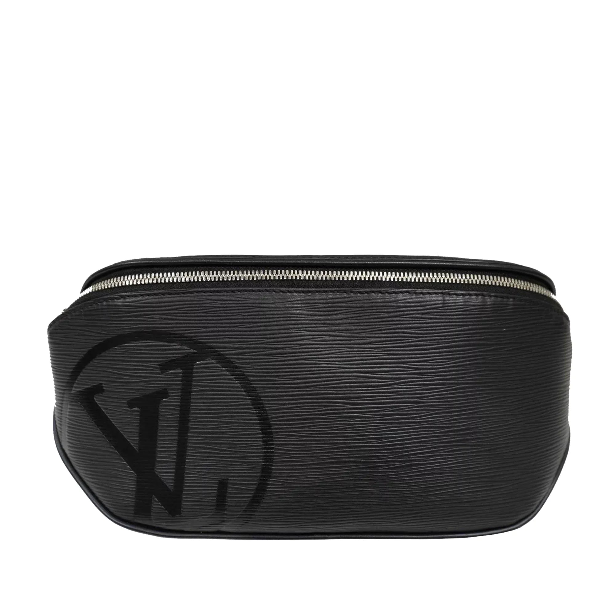 Unisex Leather (Good) Louis Epi Vuitton Pre-Owned Initials Bag Black Authenticated Belt