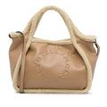 Shearling Pre-Owned Stella (Good) Authenticated Fiber McCartney Unisex Satchel Fabric Brown Stella Trimmed Logo Chemical