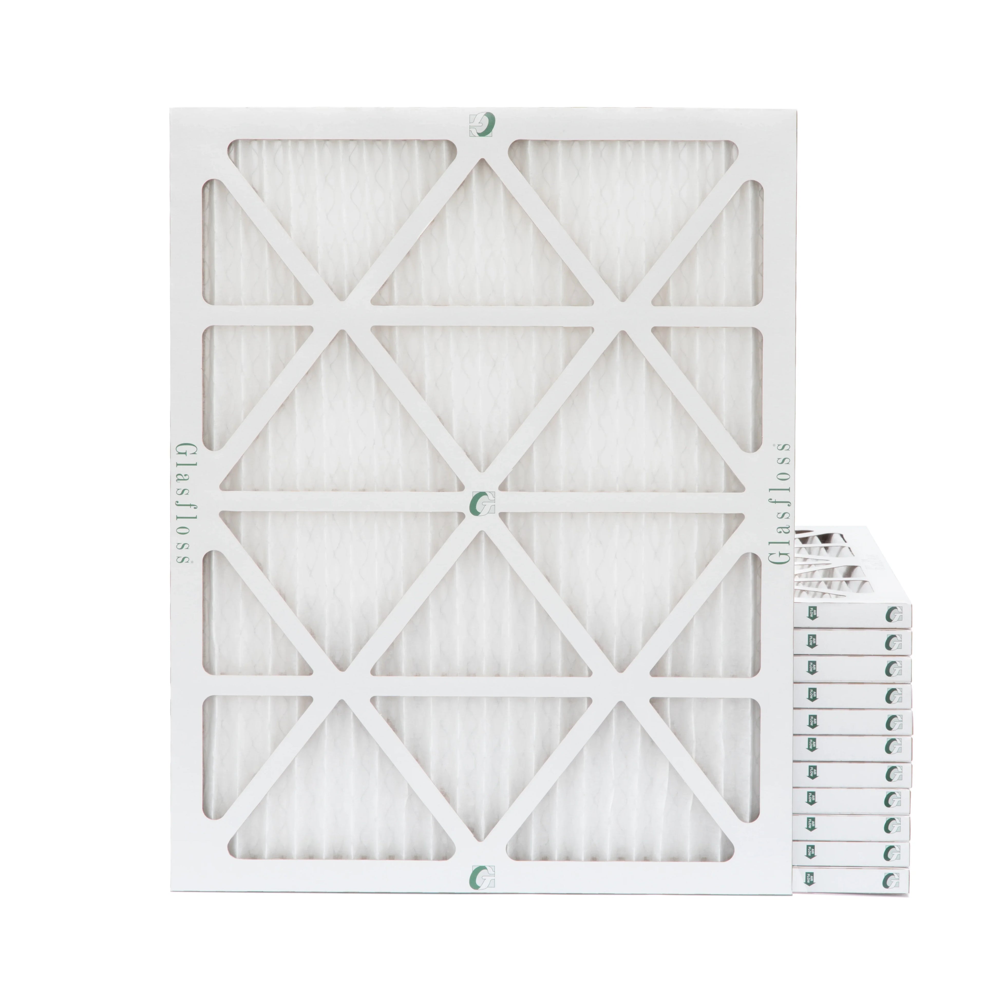Pack of Glasfloss. 20x22x1 10 12 x Actual Pleated x Size: MERV by Air Filters 19-1/2 21-7/8 7/8
