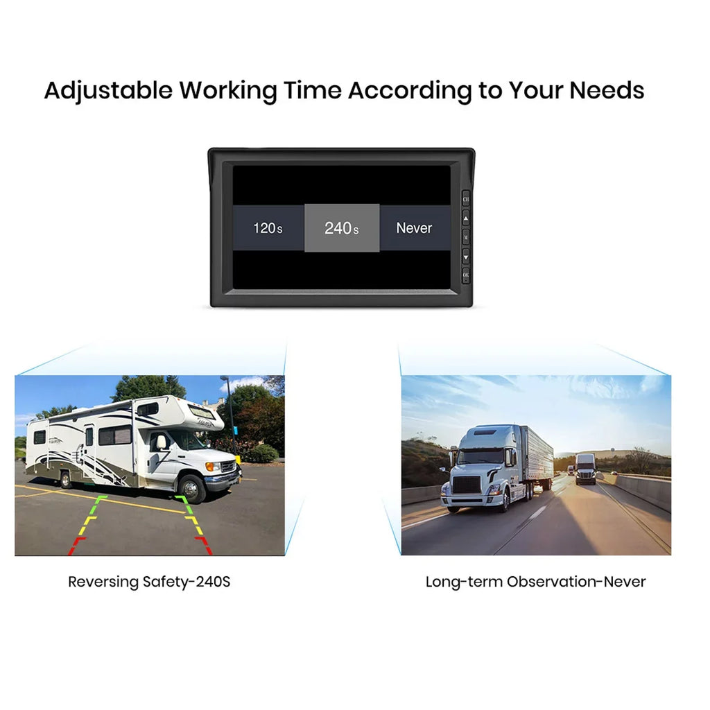 Camera Wireless RV Solar Campervans, Systems, Back 7" Backup Auto-Vox Reverse Camera Rear Monitor Camera Trailer for View Channel Up 2