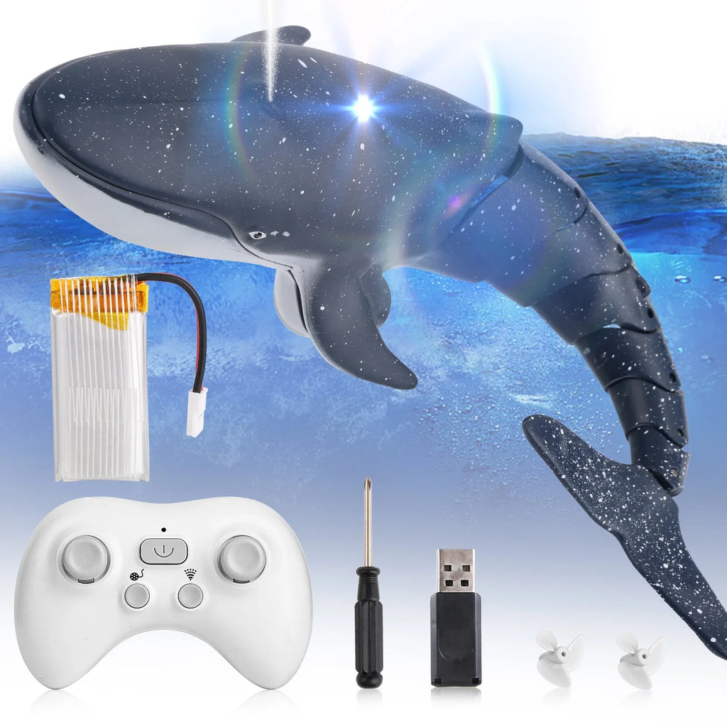 Shark Pool Toys, Toys, for RC Boat Pool Whale Girls, Toy RC Water Boys Toys Spray for Swimming Remote Kids, Ant for Control Diving Class Boat