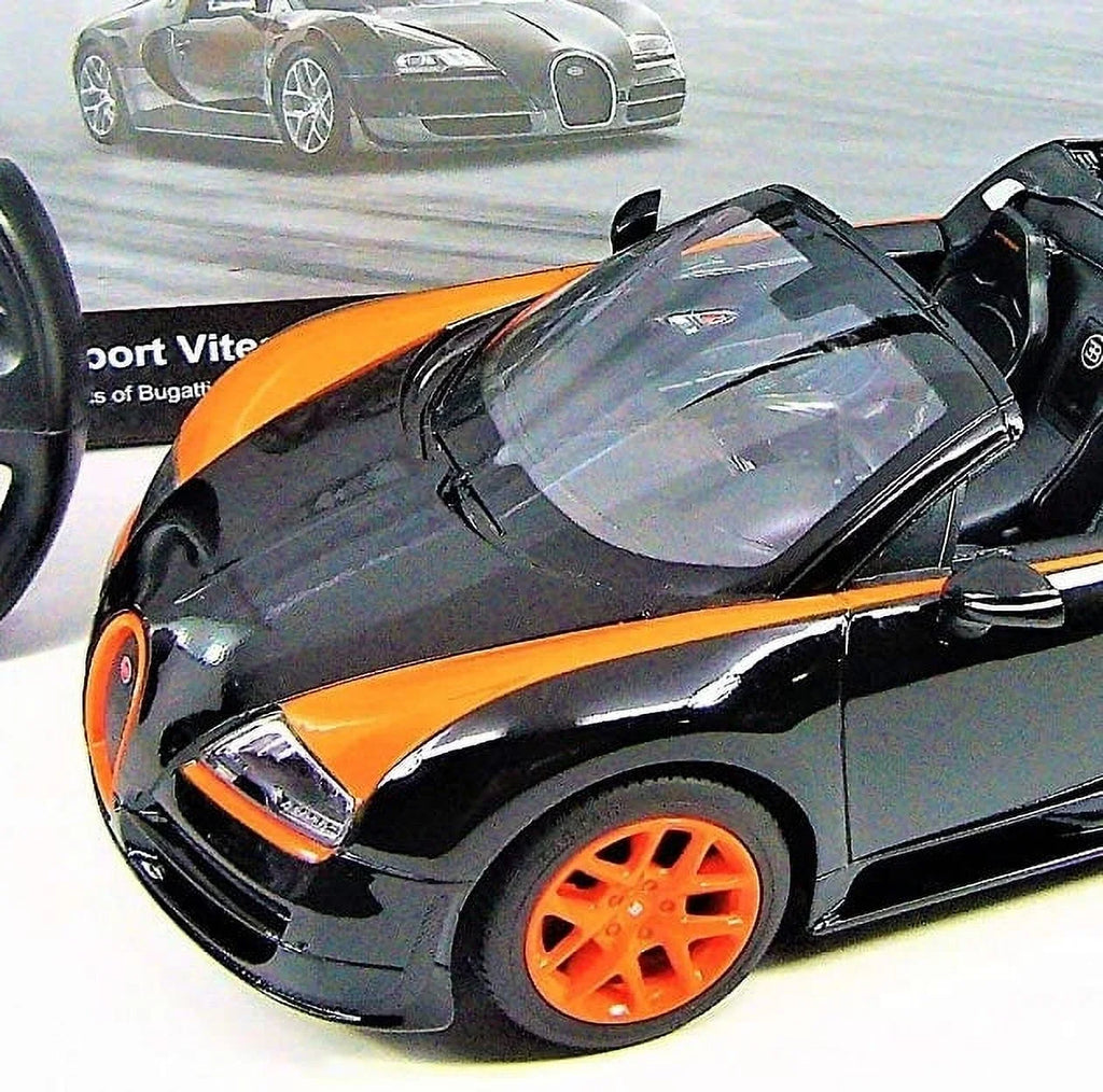 Bugatti Licensed Car Black/Orange Model RC Wheels Vitesse Wonder - Sport Grand Veyron 1:14